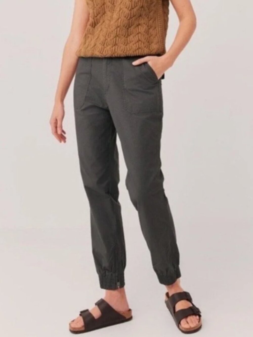 Pact Joggers Pants Womens Extra Large Gray Organic Cotton Twill Sustainable